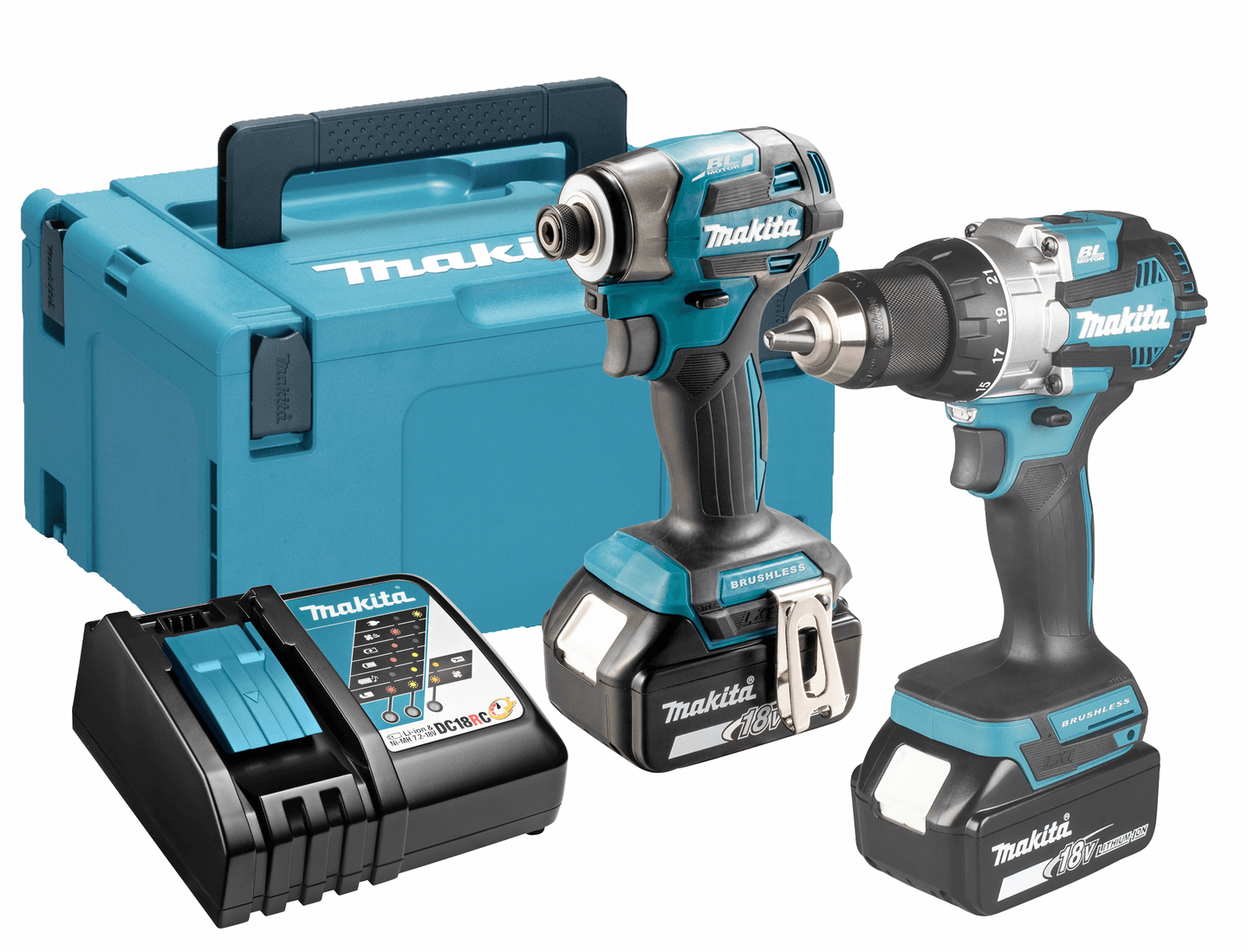 Akkukonesarja Makita DLX2527TJ 18V LXT DDF489 ja DTD173 2x5,0Ah