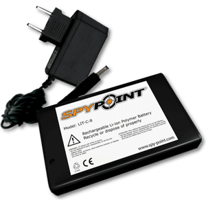 Spypoint Ladattava Lithium-akku ja laturi LIT-C-8 -95%