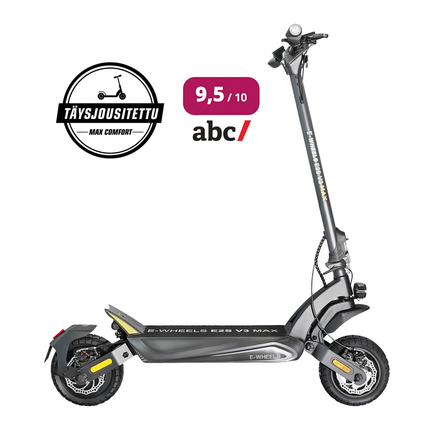 E-Wheels E2S V3 Max - Harmaa - Ilmatäytteiset