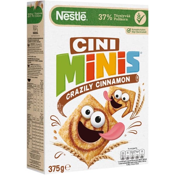 Nestlé Cini Minis Crazily Cinnamon täysjyvävehnä-riisimuro 375g -22%