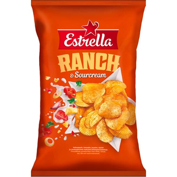 Estrella Ranch & Sourcream perunalastu 275g