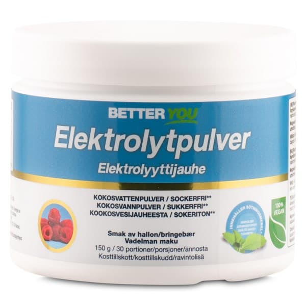 Better You Elektrolyyttijauhe, Vadelma, 150 g -20%