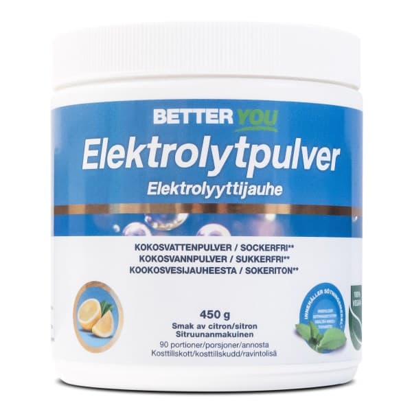 Better You Elektrolyyttijauhe, Sitruuna, 450 g -20%