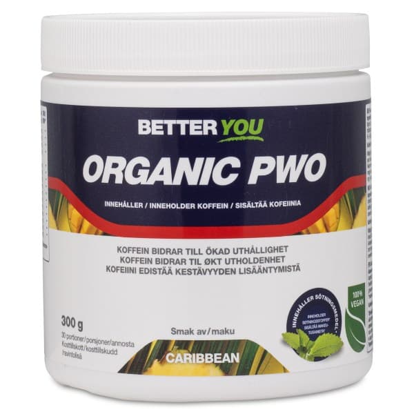 Better You Pre Work Out PWO, Luomu , Karibia, 300 g -20%
