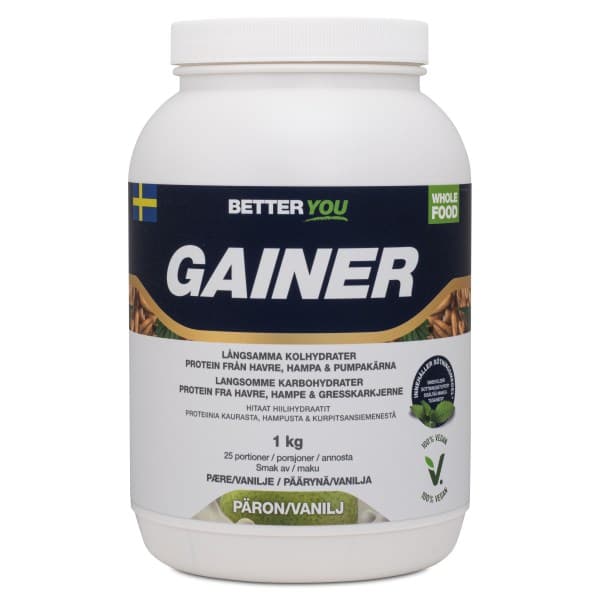 Better You Vegaaninen Gainer, Vanilja/Päärynä, 1 kg -20%