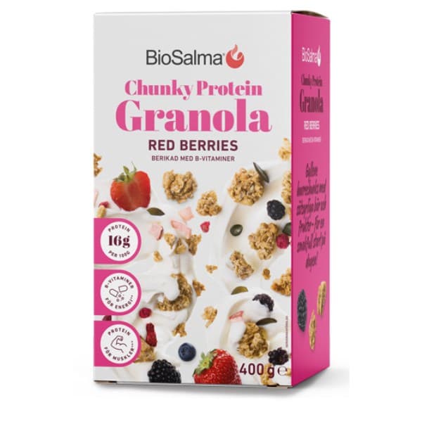 BioSalma Chunky Protein Granola, Punaiset Marjat, 400 g -24%