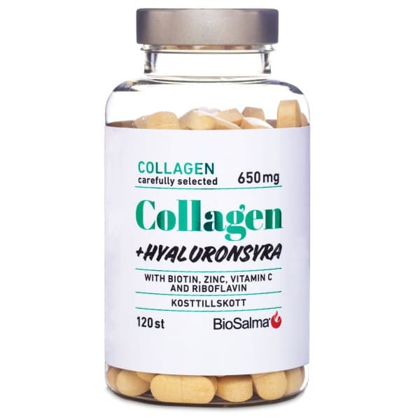 BioSalma Collagen 650 mg + Hyaluronihappo, 120 tablettia -30%