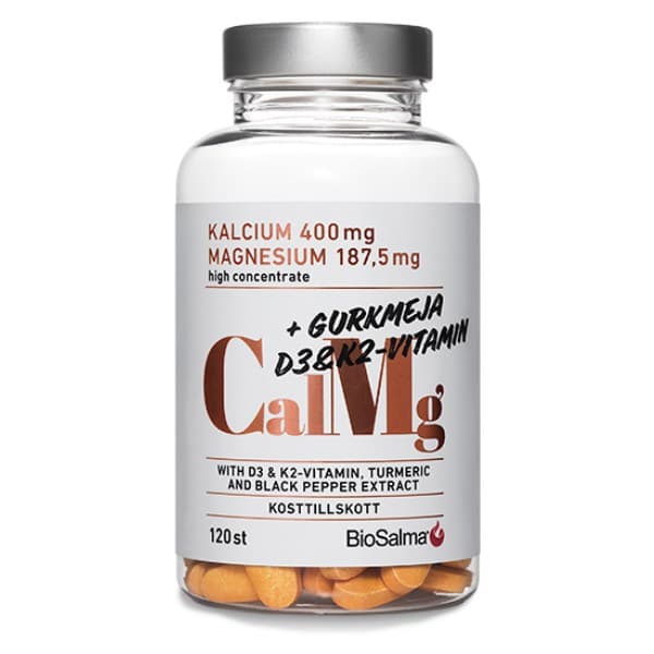BioSalma Kalsium ja Magnesium + D3, K2 ja Kurkuma, 120 tablettia