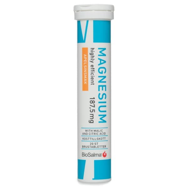 BioSalma Magnesium 187,5 mg, Appelsiini, 20 poretablettia