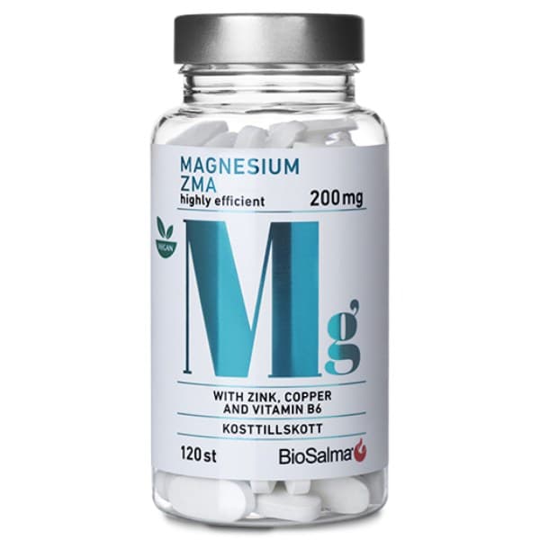 BioSalma Magnesium ZMA 200 mg, 120 tablettia -20%