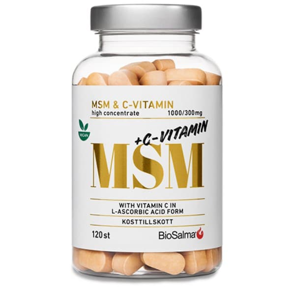 BioSalma MSM 1000mg + C-vitamiini, 120 tablettia -20%