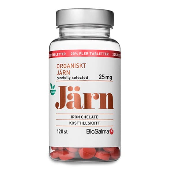 BioSalma Orgaaninen Rauta 25mg Kelatoitu, 120 tablettia