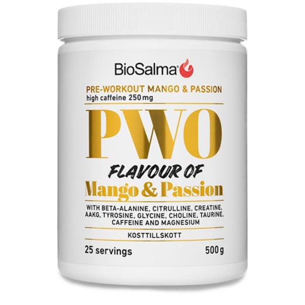 BioSalma PWO, Mango & Passionhedelmä, 500 g -30%