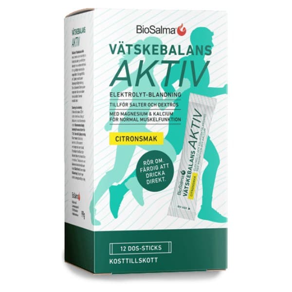 BioSalma Nestetasapaino Aktiivinen, Sitruuna, 12 dos-sticks