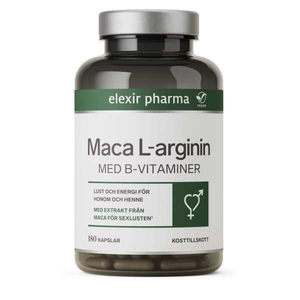 Elexir Pharma Maca ja L-arginiini - Halukkuuteen, 180 kapselia -25%