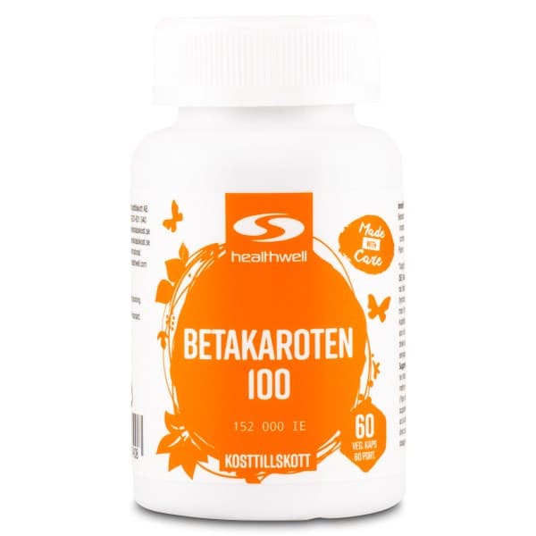 Healthwell Beetakaroteeni 100, 60 kapselia -20%