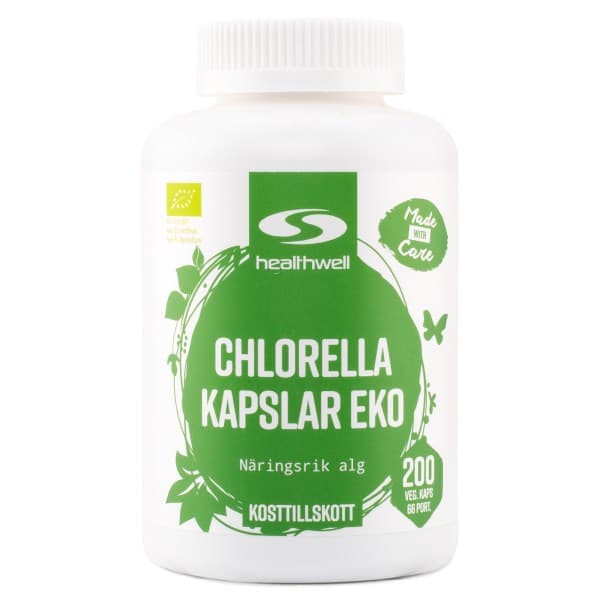Healthwell Chlorella Kapselit Luomu, 200 kapselia