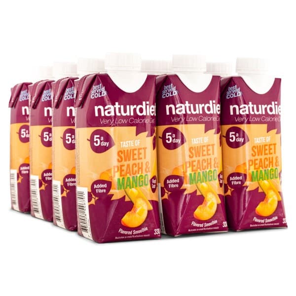 Naturdiet Smoothie Ateriankorvike, Peach/Mango, 12 kpl