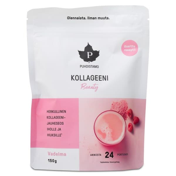 Puhdistamo Kollageeni Beauty Jauhe, Vadelma, 150 g