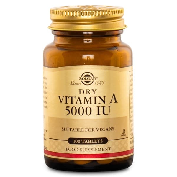 Solgar Dry A-vitamiini 5000 IU, 100 tablettia