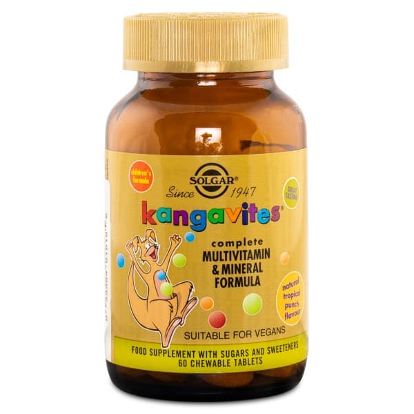 Solgar Kangavites Lasten Monivitamiini, Tropical Punch, 60 tablettia