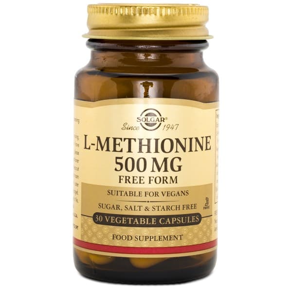 Solgar L-metioniini 500 mg, 30 kapselia