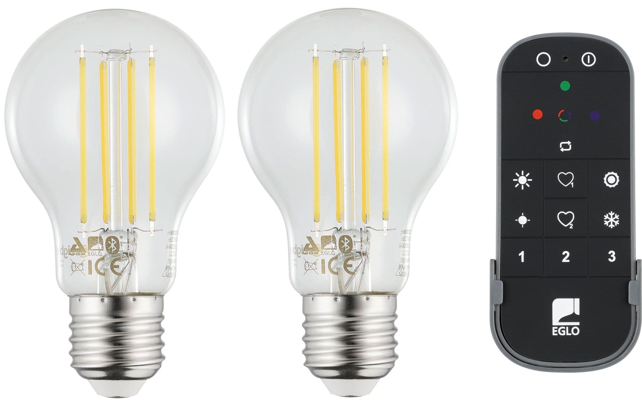 Aloituspakkaus Eglo connect.z Zigbee LED E27 A60 806lm 6W älylamput 2kpl + kaukosäädin