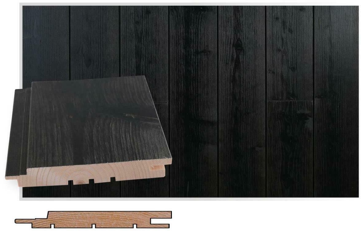 Saunapaneeli Maler Rustik SPA STS-3, 18x145mm, kuusi, ympäripontattu, PN, harjattu hiili