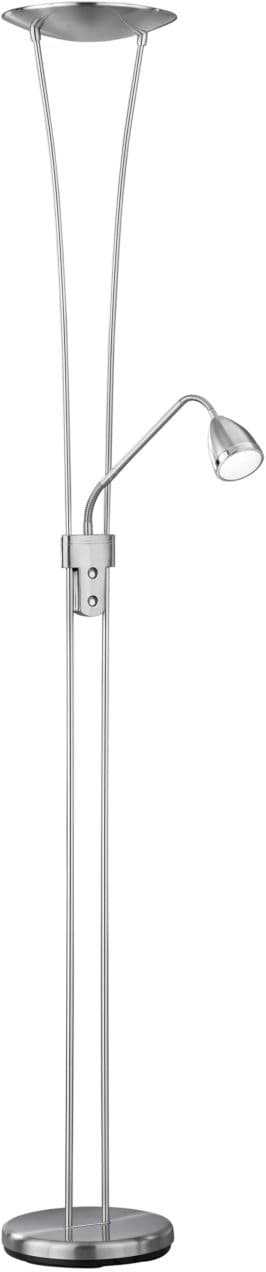 LED-lattiavalaisin Basic Uplighter 400x255x1800 mm lukuvalolla harjattu teräs