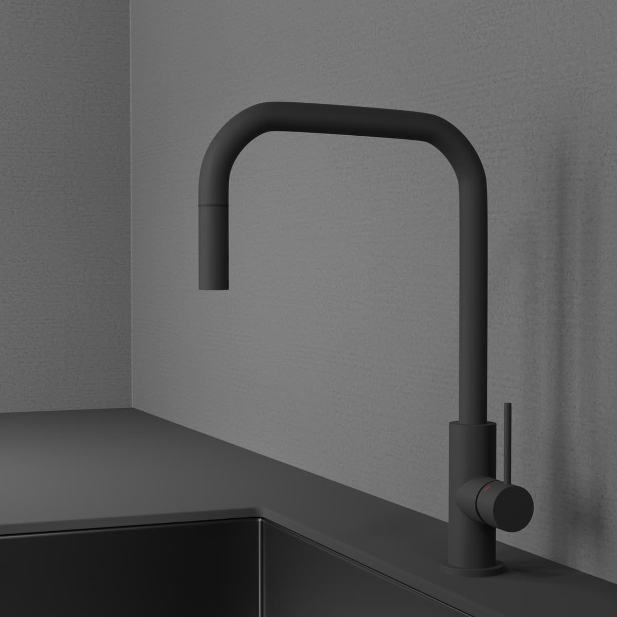 Keittiöhana Scandtap Steel Accent Square Coal ulosvedettävä juoksuputki