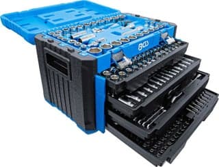 Hylsyavainsarja, kuusiokanta | 6,3 mm (1/4") / 10 mm (3/8") / 12,5 mm (1/2") | metrinen ja tuumakoot | 300-os. | BGS 74000 -42%