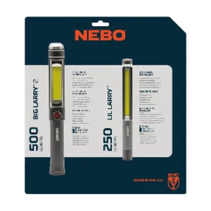 Nebo Big Larry 2 ja Lil Larry valaisinsetti 500 + 250 lm AA/AAA