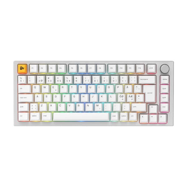 Glorious GMMK PRO 75% Pre-built -mekaaninen pelinäppäimistö, Fox Linear, valkoinen