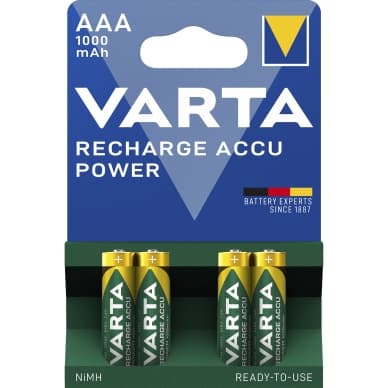 Varta Ladattava Accu Power AAA 1000mAh 4 kpl 5703301404 Vastaa: N/A