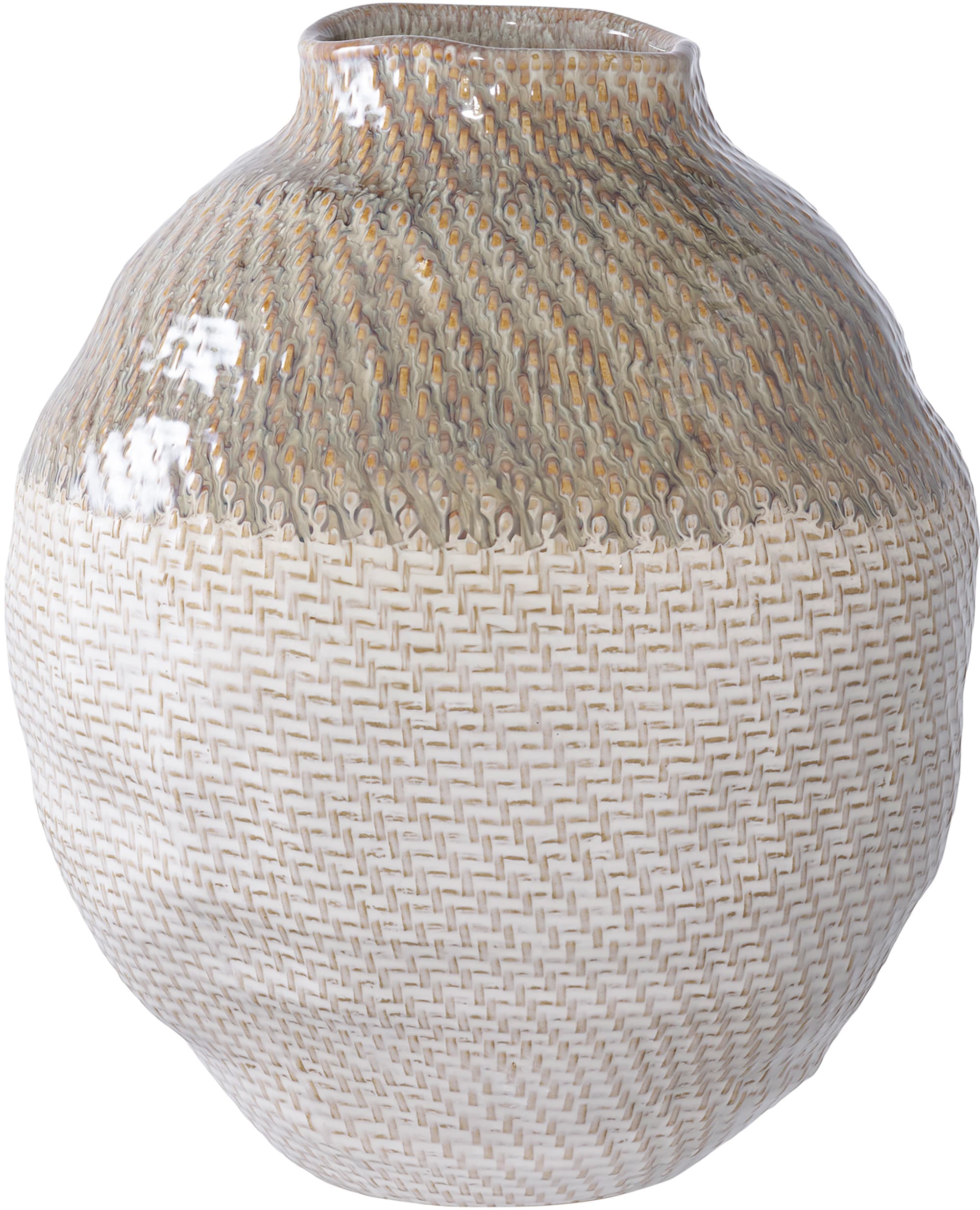 House Nordic keraaminen maljakko 30,5cm valkoinen/vihreä