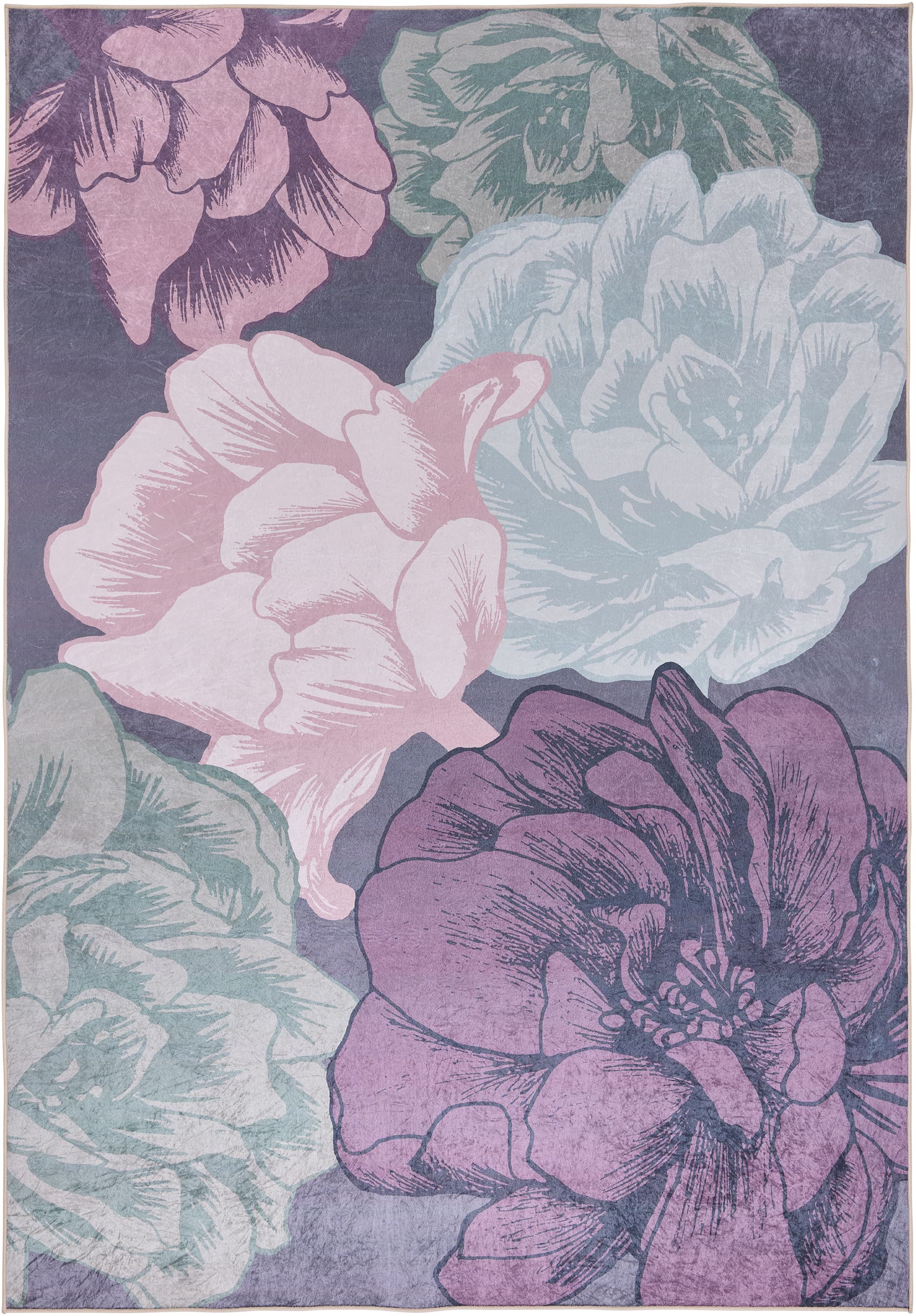 Vallila Juhannusruusu matto 160x230cm vihreä/mauve