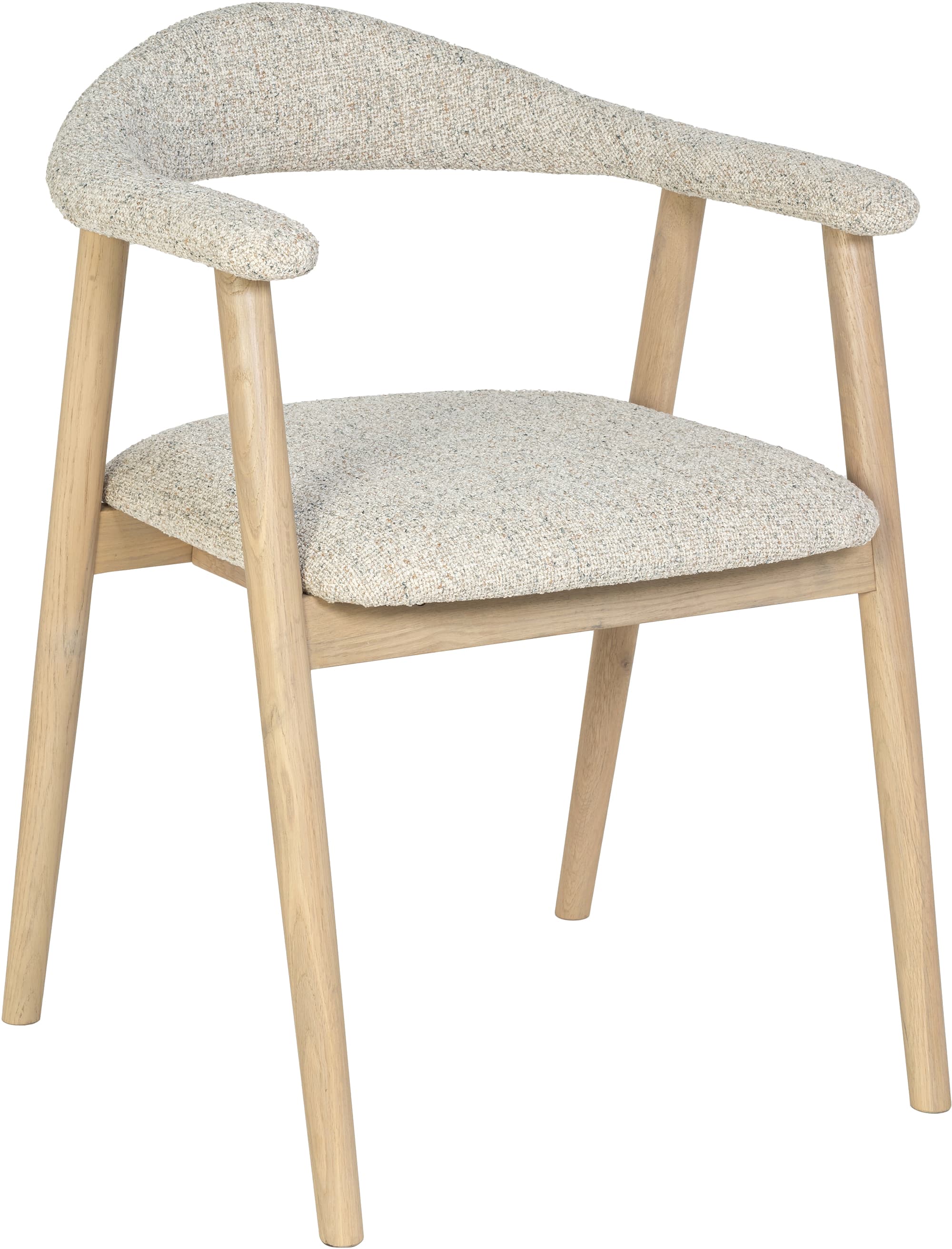Nicola ruokatuoli, valkolakattu tammi / beige kangas