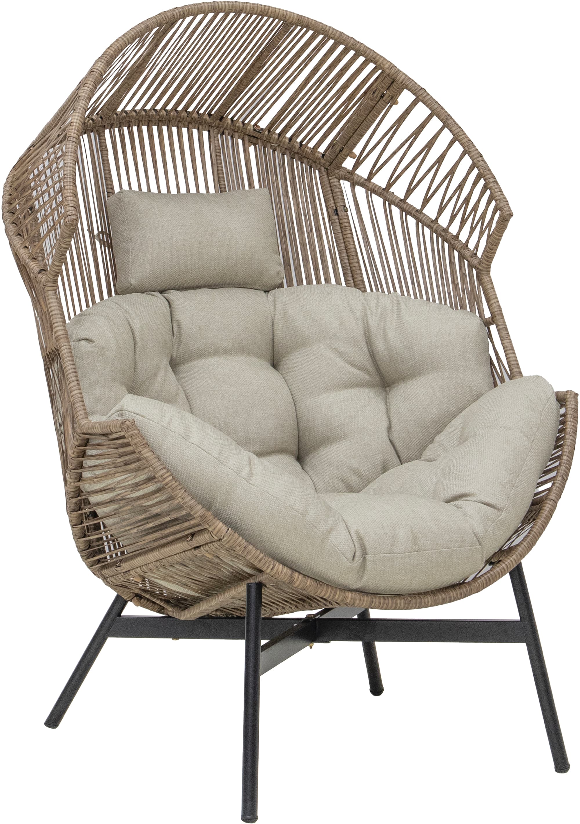 Haven korituoli, natural polyrottinki / beige pehmuste / musta runko