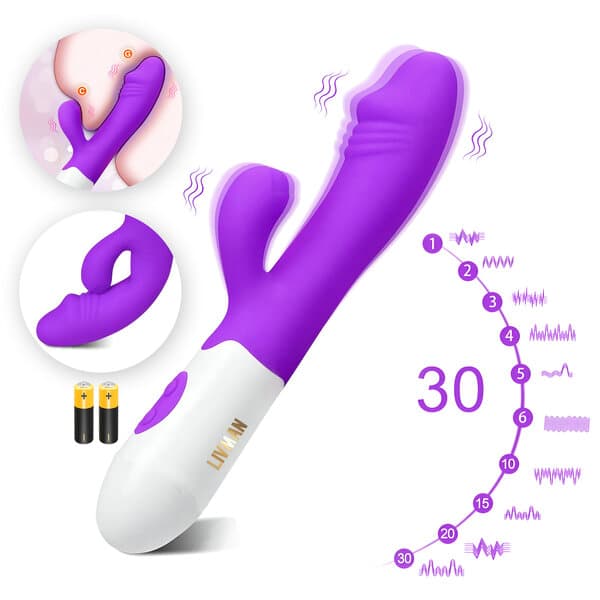 2in1 monitoimi G-pisteen, klitorin, anaalivibraattori LIVMAN MF-8701 molemmille sukupuolille, 30 tilaa, 2xAAA paristojen lataus