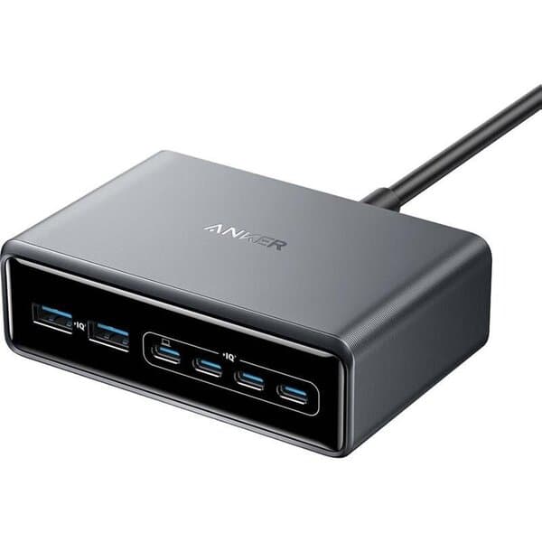 Anker Prime 200 W GaN 6‑porttinen USB‑C‑pöytälaturi