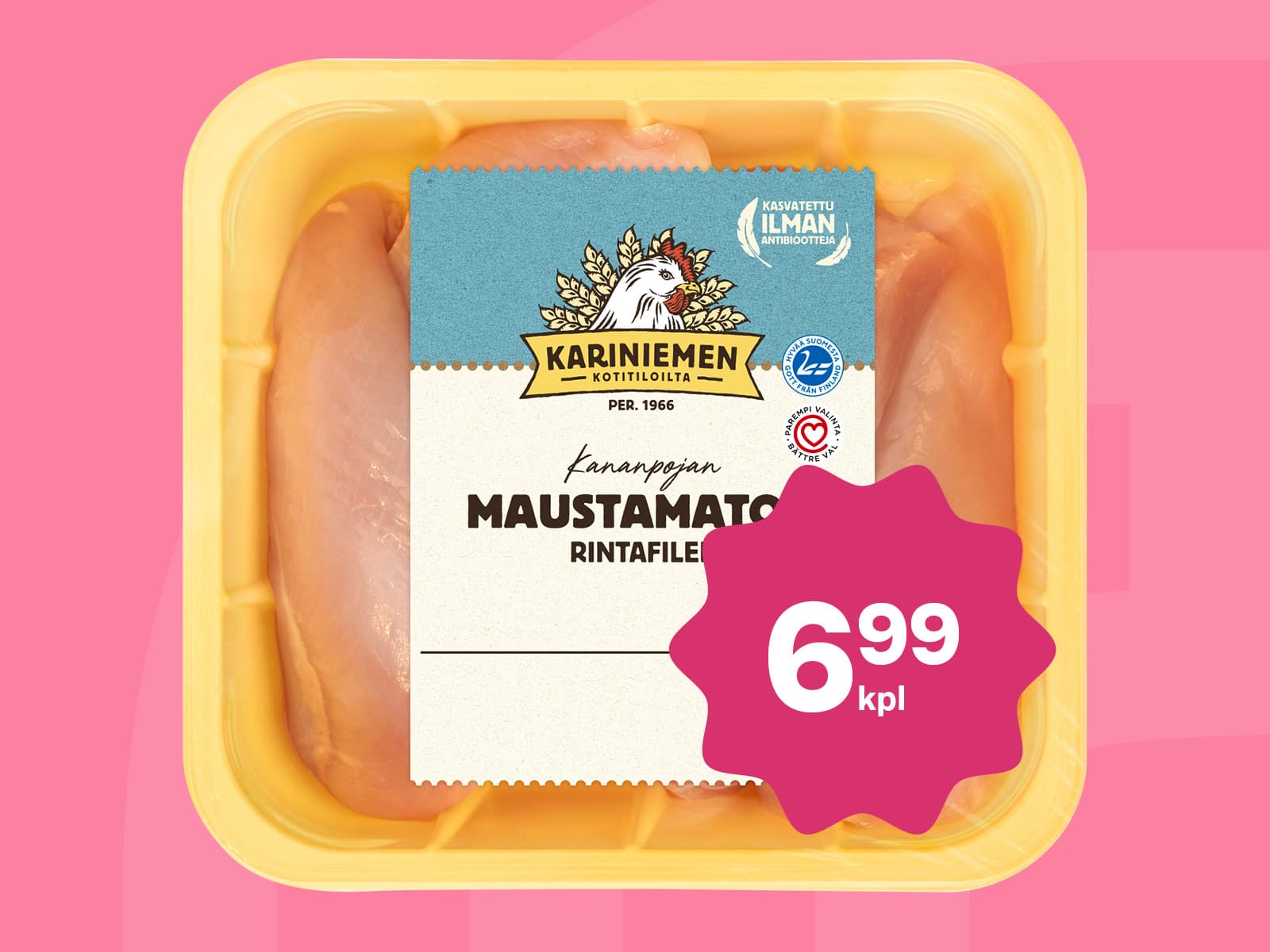 Kariniemen Kananpojan rintafilee: 6,99 €