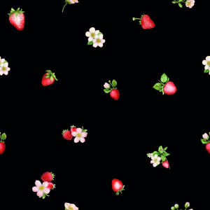 Textil Jordgubbe blomma 150 cm trikookangas