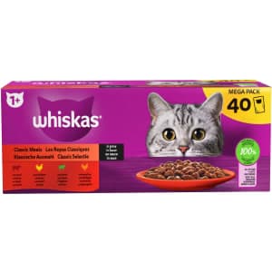 Whiskas 1+ 40 x 85 g Perinteiset Ateriat Kastikkeessa kissan märkäruoka