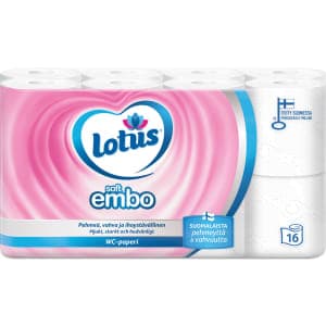 Lotus Soft Embo 16 rll valkoinen wc-paperi