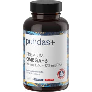 Puhdas+ Omega-3 180 mg EPA+120 mg DHA ravintolisä