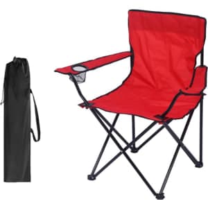 Green Land punainen retkituoli juomatelineellä