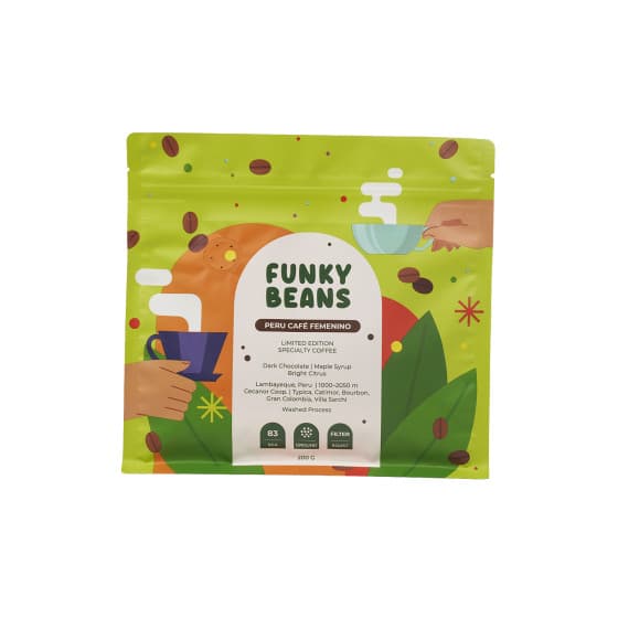 Jauhettu specialty-kahvi Funky Beans Peru Cafe Femenino, 200 g