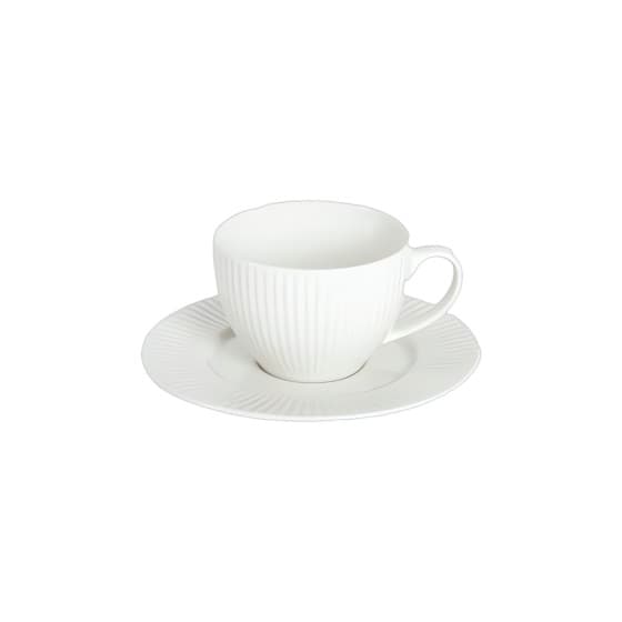 Homla SIENNA White kuppi aluslautasella, 240 ml