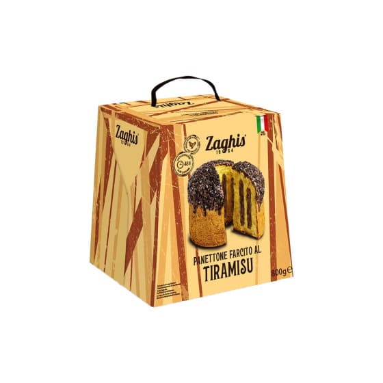 Panettone kermaisella tiramisu-täytteellä Zaghis Farcito Al Tiramisu, 800 g