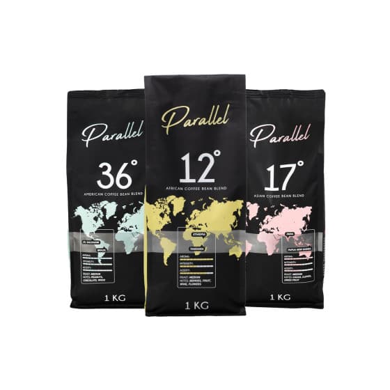Kahvipapusetti Parallel 12 + Parallel 17 + Parallel 36, 3 x 1 kg
